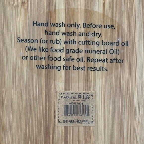 NATURAL LIFE Hippie Boho Bamboo Wood Charcuterie Serving Board Peace Sign NWT - Picture 15 of 16